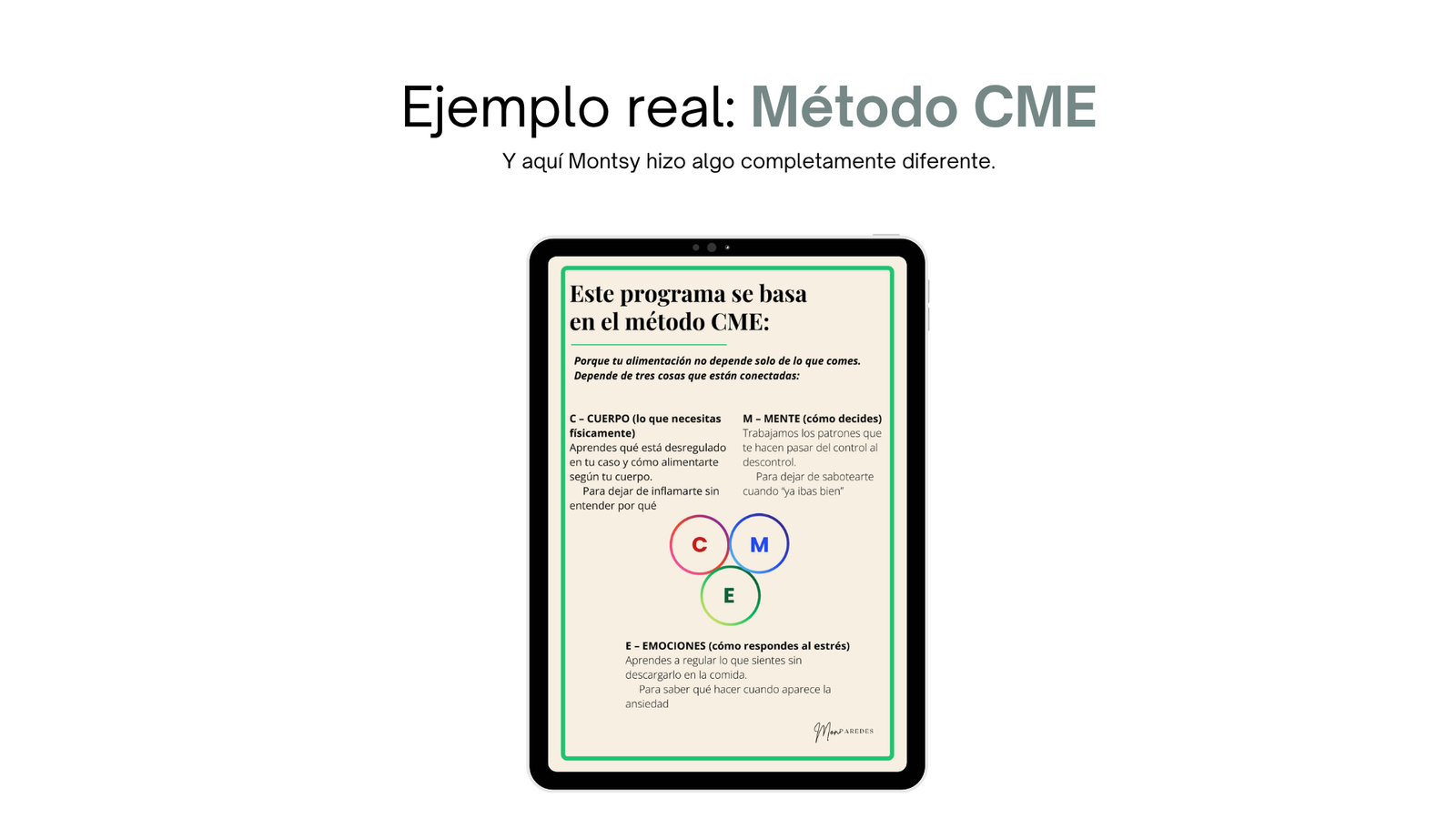 Método CME — Montsy Paredes